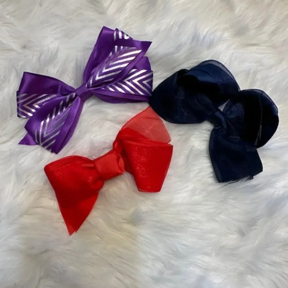 Bundle (3) of Double Stacked Boutique Bows      4B8067  Handmade NWT Boutique